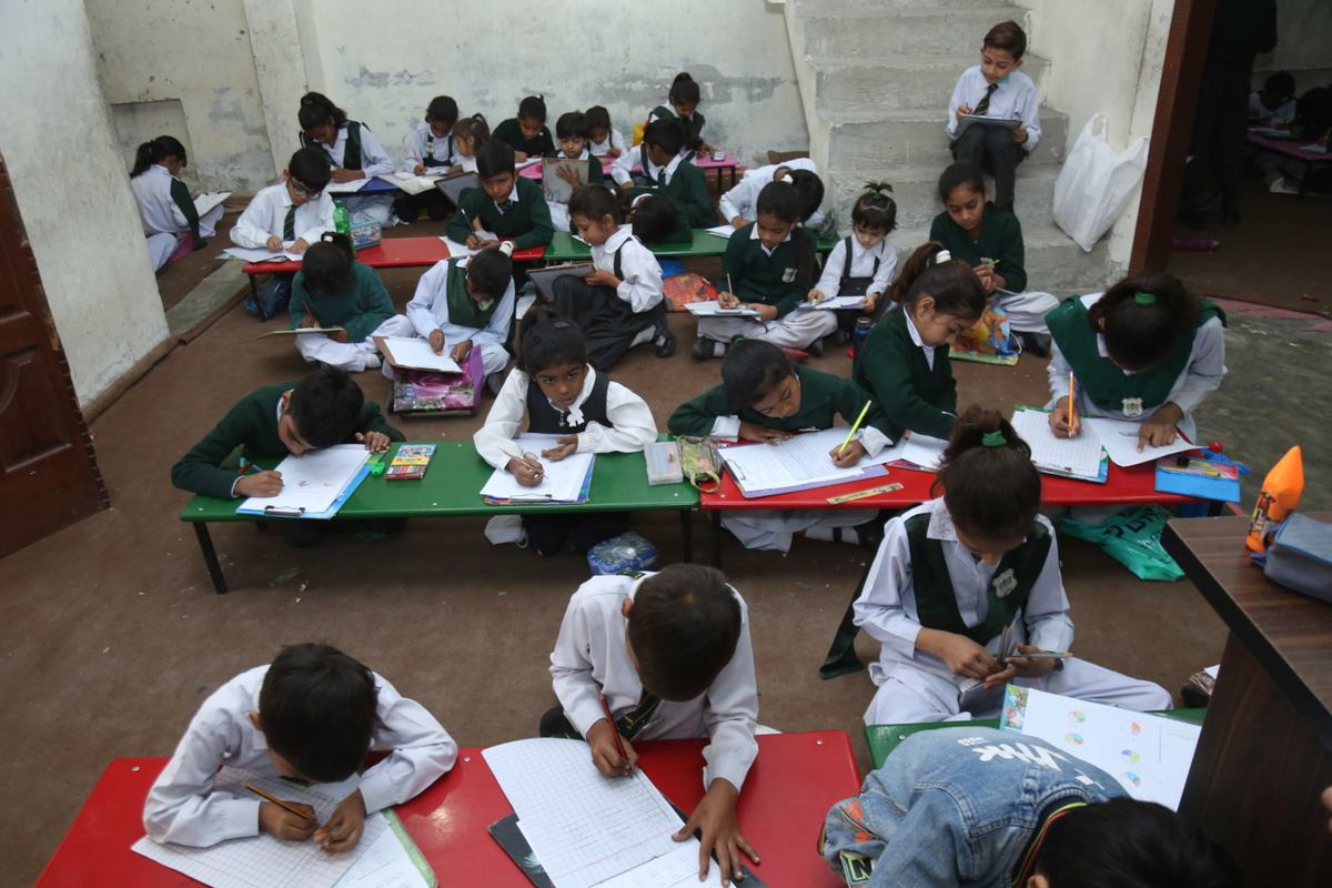 Pupils at work in a classroom
