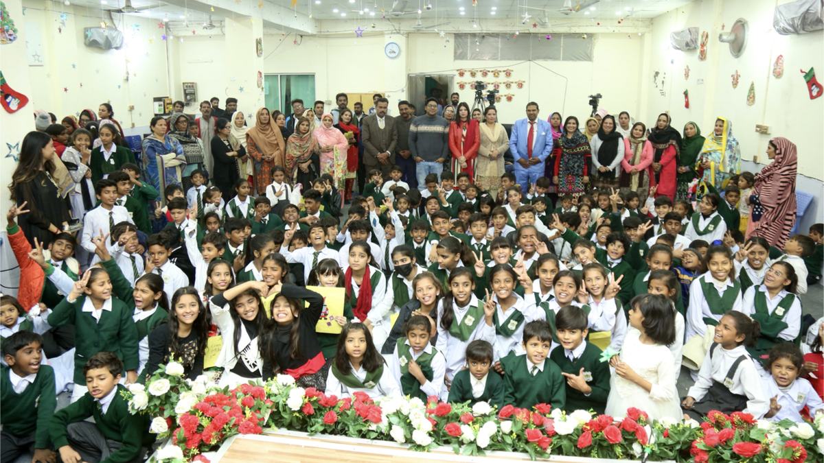 A school gathering of Maranatha pupils and families