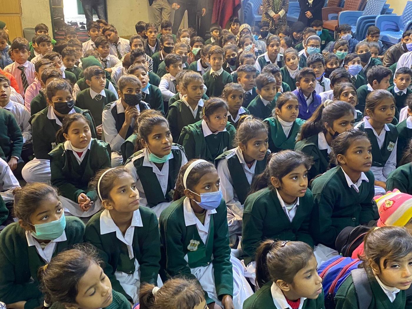 Maranatha pupils listening attentively during a school programme